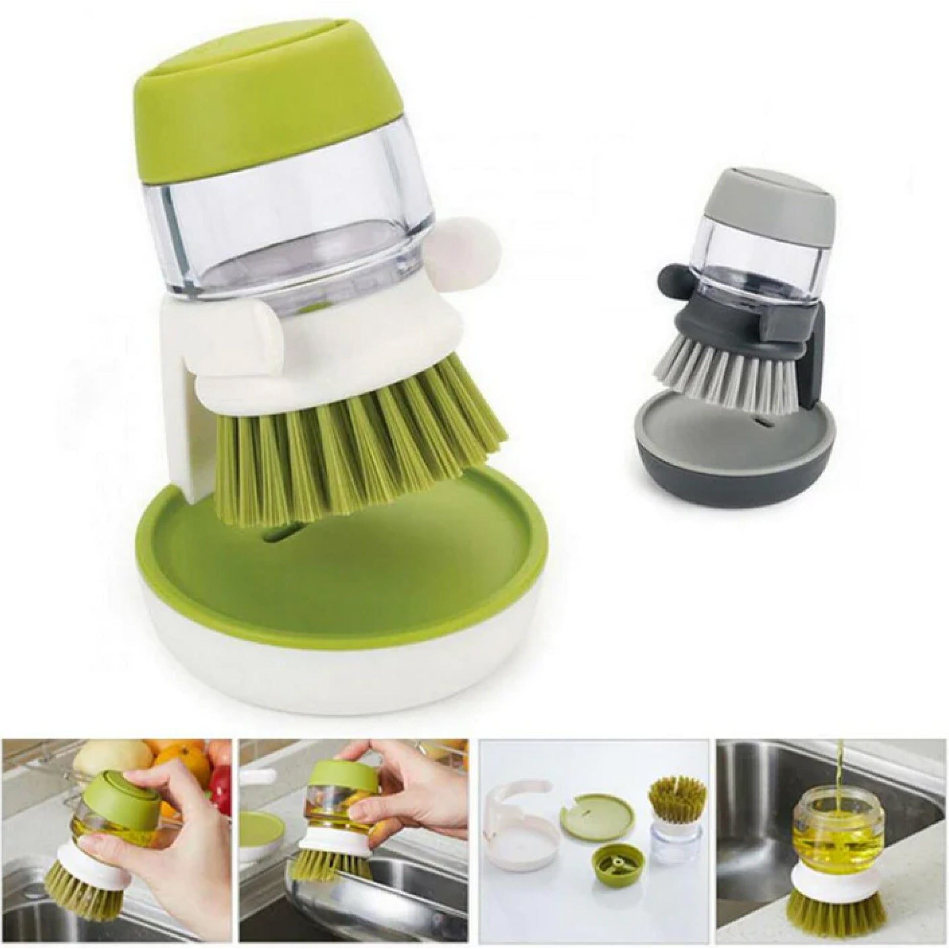 Soap Dispensing Brush with Storage Stand